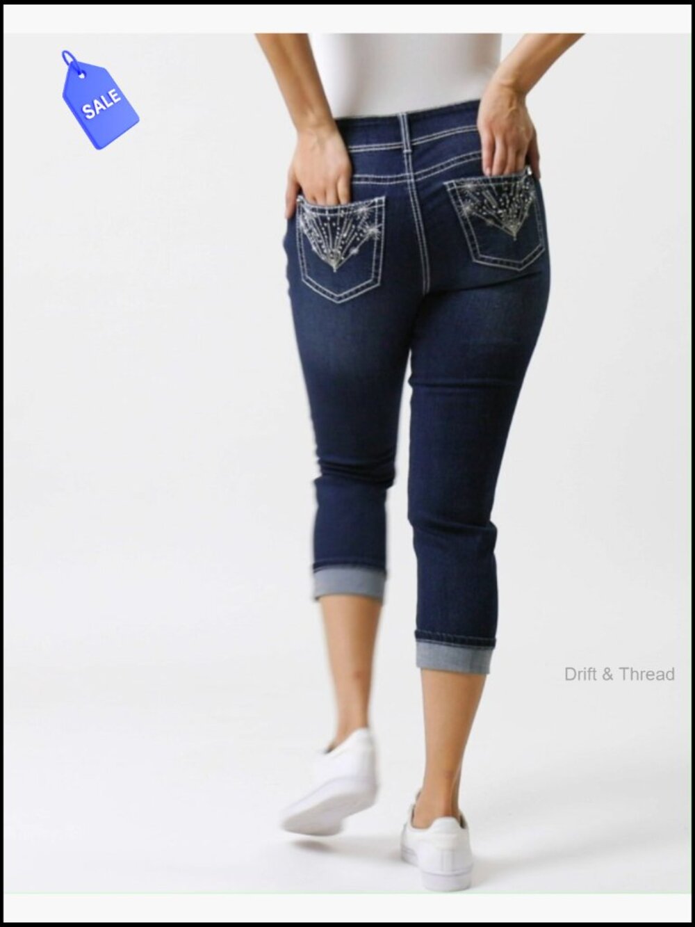 Mid-Rise Crop Skinny Jeans Curvy Fit Insta Stretch Juniors Standard Plus - Picture 7 of 7